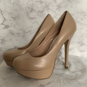 Bakers Nude Beige Platform Pumps Heels